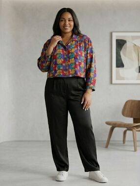 Vintage Multicolored Casino Poker Lightweight Loose Fit Button Down Blouse Sz 3X